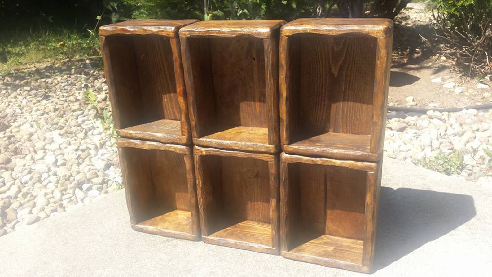 Rustic Reclaimed Wood Tray Box LOT OF SIX Candle Holder Etsy