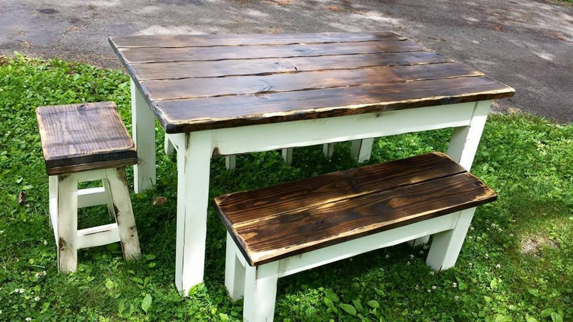 Rustic Turned Leg Reclaimed Wood Farm House Kitchen Table | Etsy