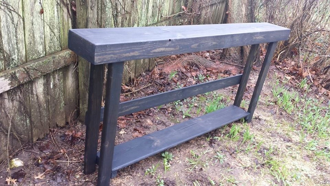 RUSTIC SOFA TABLE Narrow Console Entryway Entry Accent Hall Long Skinny ...
