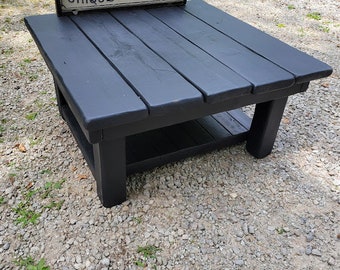 RUSTIC FARMHOUSE COFFEE Table Ext Large Square Shelf Farm House Living With Bottom Shelf Reclaimed Wood Custom Sizes Colors Unique