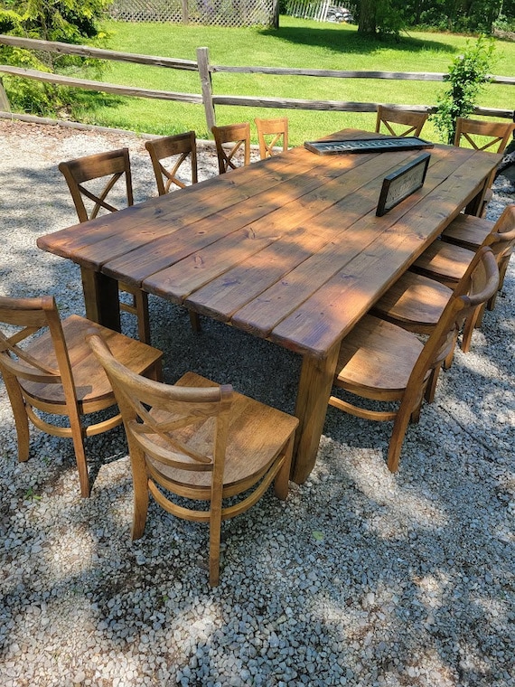 Country Table Made From Old Yellow Painted Pine Country Table Made From Old Yellow Painted Pine