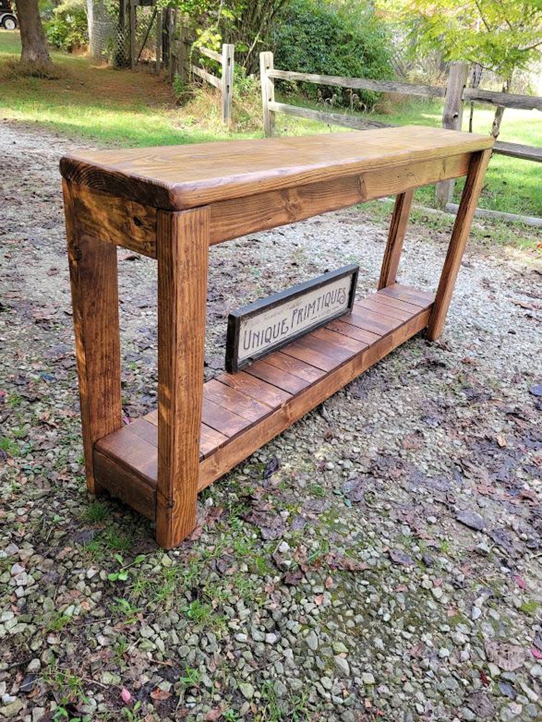 Entryway Hall CONSOLE Table RUSTIC WOOD Sofa Tv Stand Shelving Accent ...