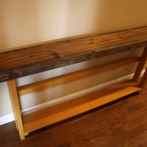 RUSTIC SOFA TABLE Accent Narrow Console Entryway Entry Reclaimed Wood ...
