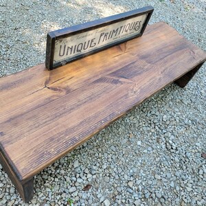 Rustic TABLE RISER Floor Desk Bench Large Centerpiece TV Entertainment ...
