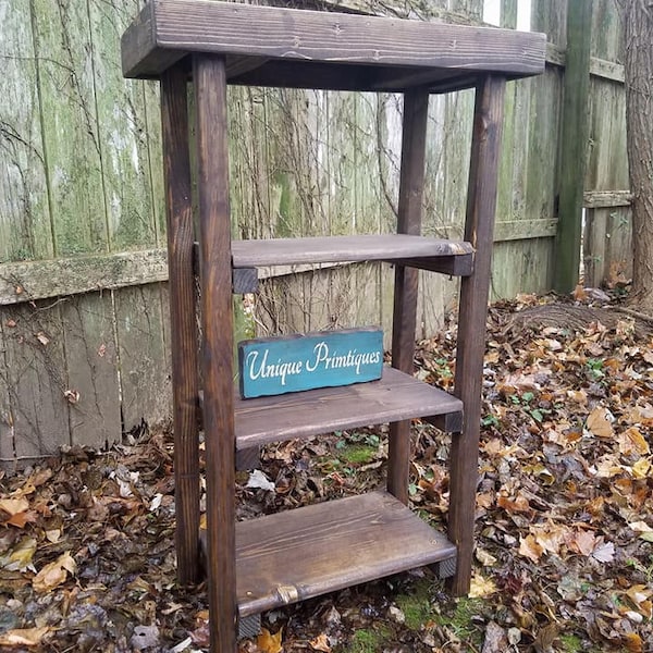 Rustic TABLE Reclaimed Wood Dark Walnut Stain Sofa Console Entry Hall Mudroom Book Shelf Bookcase Bookshelf 12x25x40h Custom Sizes & Colors