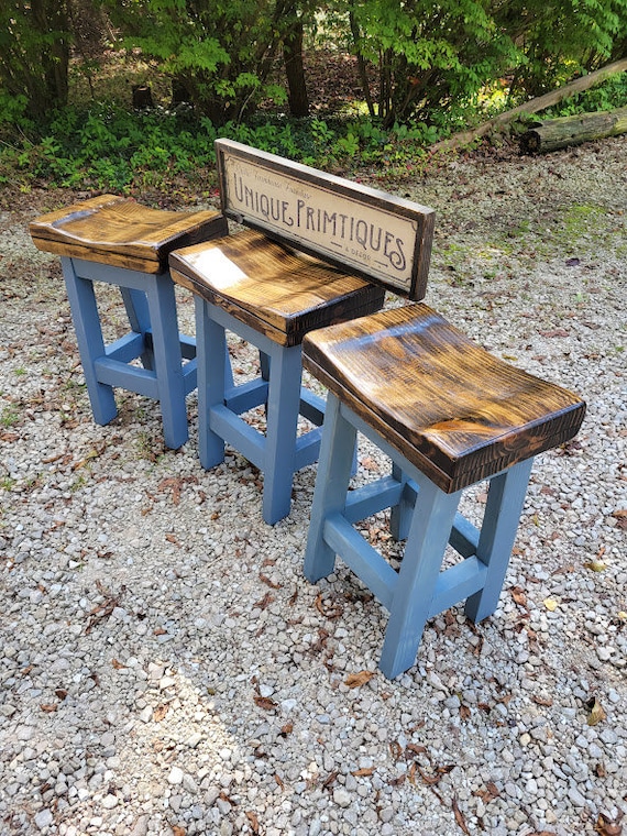 Rustic FARMHOUSE BAR Stool Farm House Country Kitchen Dark - Etsy
