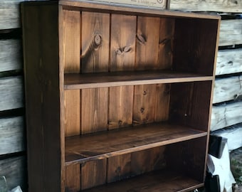 RUSTIC FARMHOUSE BOOKCASE Farm House Country Cabin Shelving Reclaimed Wood Book Shelf Bedroom Tv Stand Console Home Decor Stackable Unique