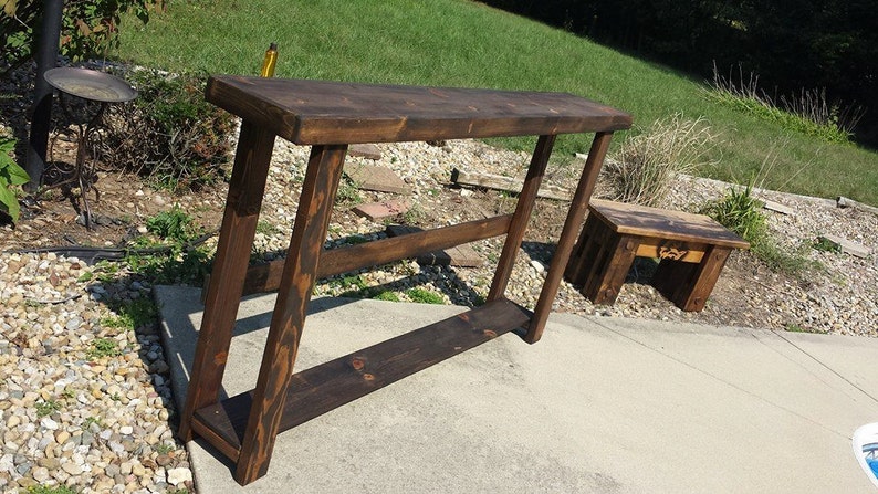RUSTIC ENTRYWAY TABLE Entry Sofa Hall Console Accent Mud Room Dark ...