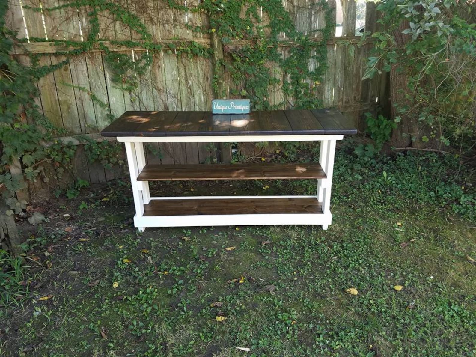 Rustic KITCHEN ISLAND BAR by Unique Primtiques Tall Table Work Bench W