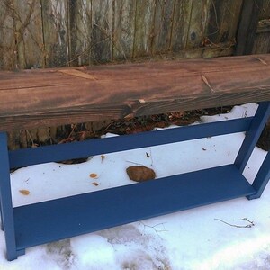 RUSTIC SOFA TABLE Console Narrow Long Reclaimed Wood Large Dark Walnut ...