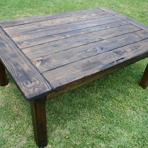 RUSTIC FARMHOUSE TABLE Breadboard Ends Farm House Reclaimed Wood Walnut Dining Kitchen Country Living Table Custom Colors Sizes Unique