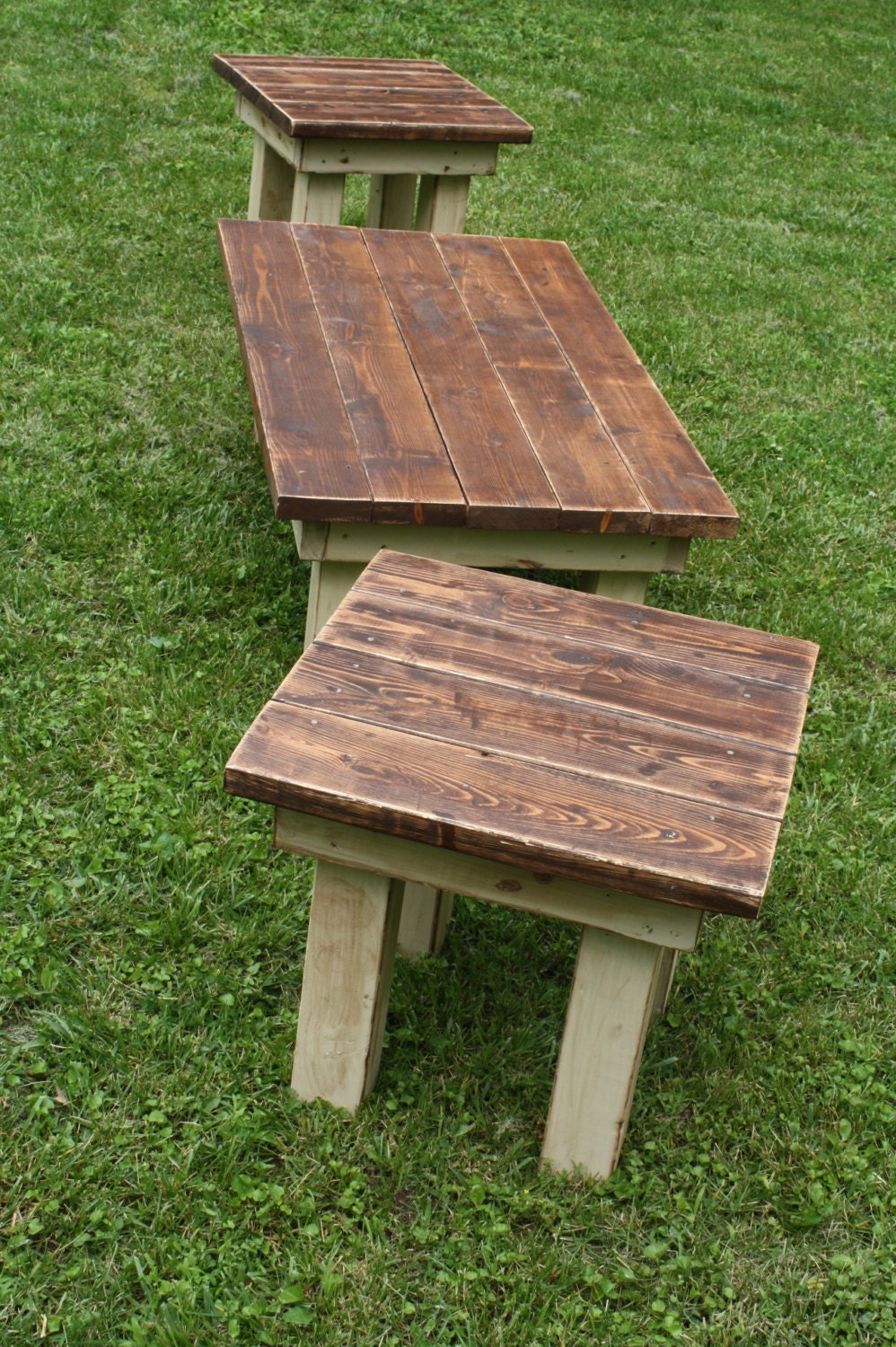 RUSTIC FARMHOUSE COFFEE End Table Set Farm House American Etsy
