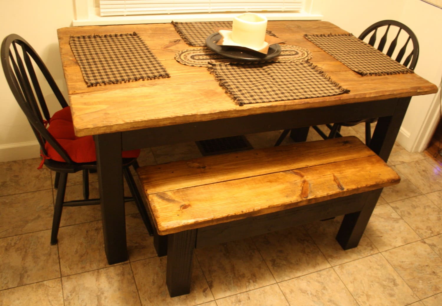 Rustic TABLE Cabin Farmhouse Kitchen FARM HOUSE Dining Etsy