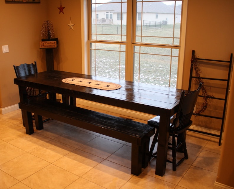 8-FT Unique Primtiques Classic LONG Black Kitchen Table and - Etsy