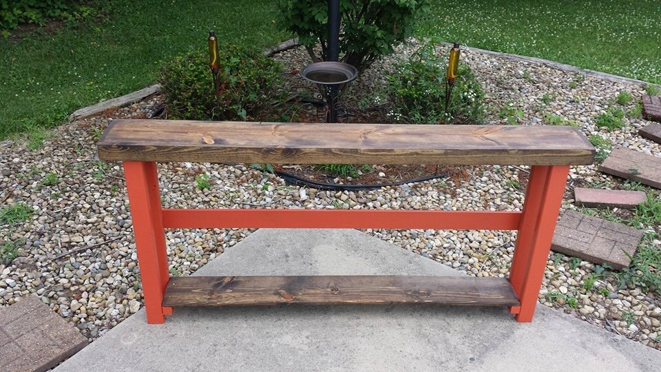 RUSTIC SOFA TABLE Narrow Console Entryway Accent Entry Long Skinny ...