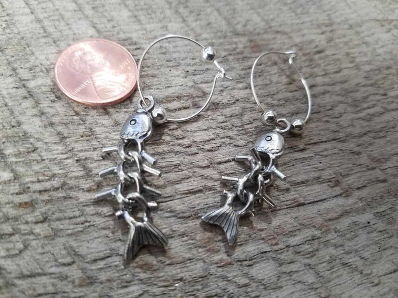 FISH BONE EARRINGS Antique Silver Tone Jewerly 12 X 35 Mm Each Etsy