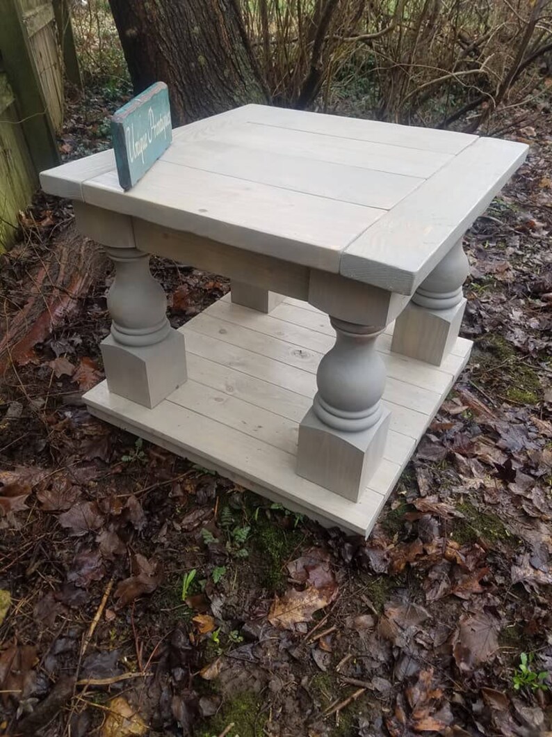 Balustrade COFFEE TABLE Solid Rustic Reclaimed Salvaged Wood Etsy