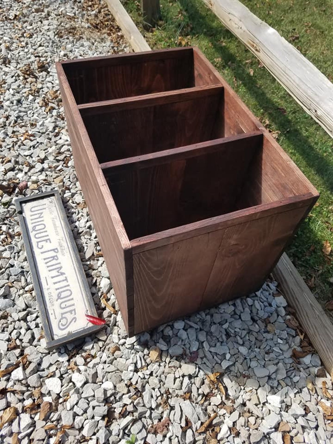Rustic FARMHOUSE BOX CRATE W Dividers Bathroom Kitchen Wine - Etsy