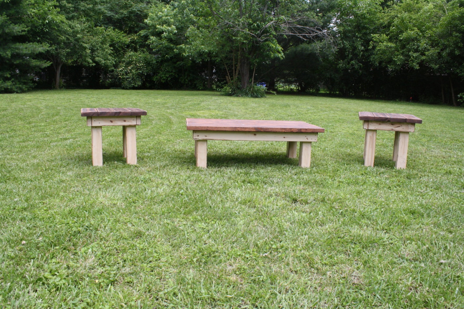 RUSTIC FARMHOUSE COFFEE End Table Set Farm House American Etsy