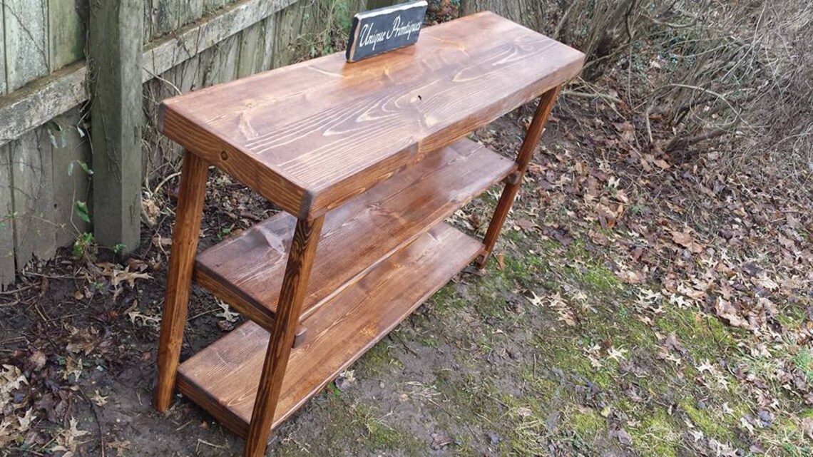 Rustic SOFA Console Bookcase TABLE Bookshelf Reclaimed Wood Etsy