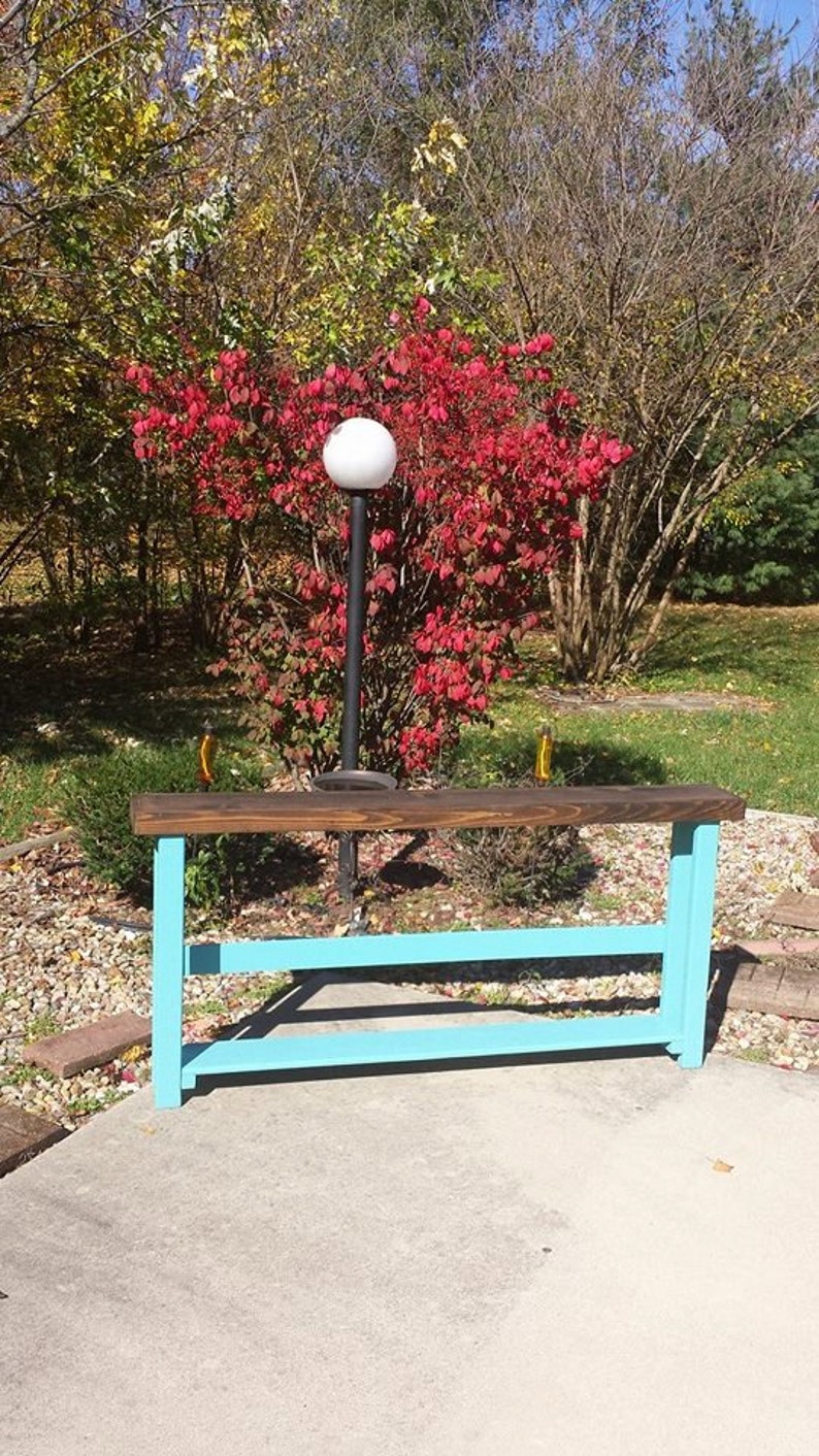 RUSTIC SOFA TABLE Narrow Wood Console Long Skinny Tall Entryway Entry ...