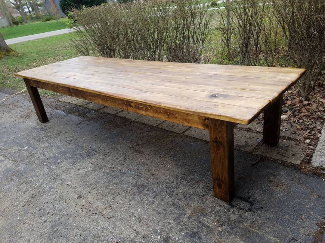 Rustic FARM TABLE 12-foot Reclaimed Wood Farm House Primitive