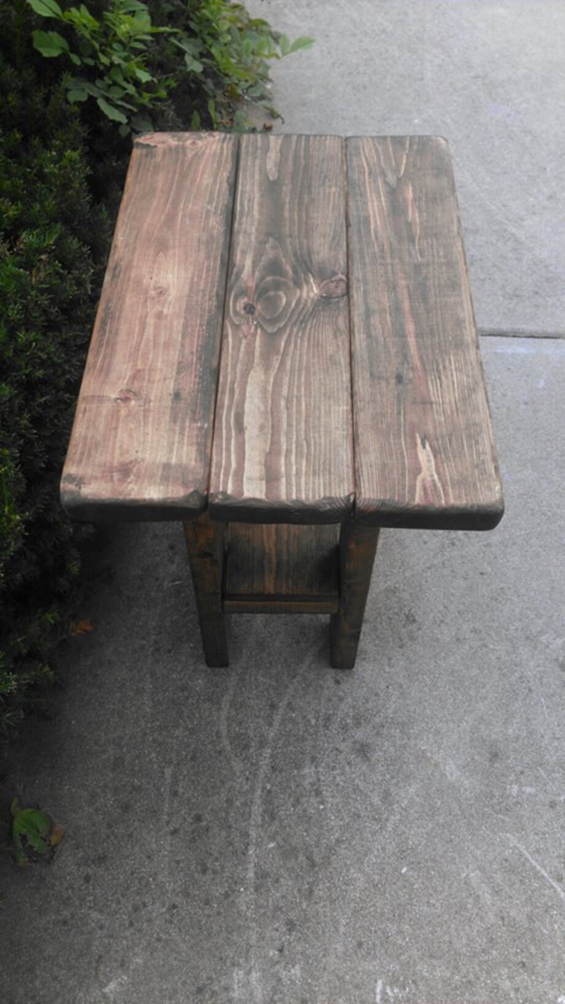 RUSTIC FARMHOUSE TABLE End Side Nightstand Plant Stand Bathroom Corner ...