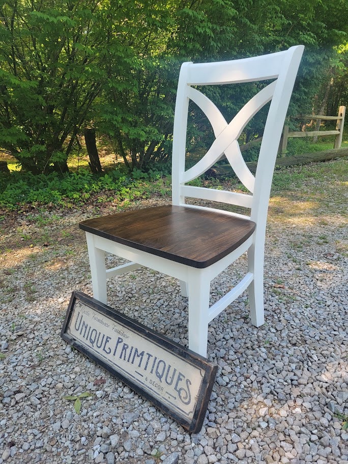 Rustic Chair X. Back RUSTIC CHAIR Beautiful Wood Malaysian Oak Custom Colors Welcome Solid ...