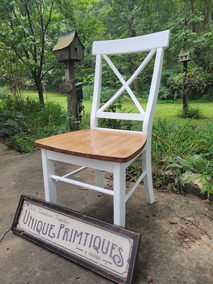 Rustic Chair X. Back ONE RUSTIC CHAIR Beautiful Rustic Wood Malaysian Oak Solid Wood X-back ...