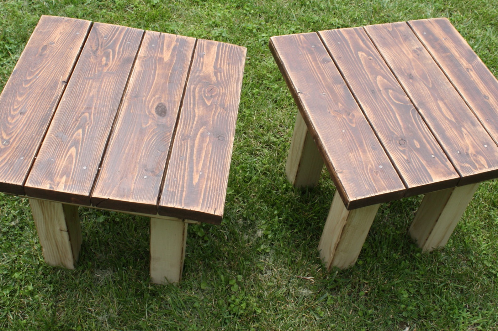 RUSTIC FARMHOUSE End TABLE Farm House Reclaimed Wood American Walnut ...