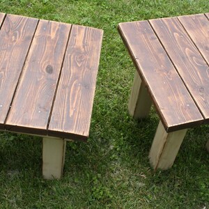 Rustic FARMHOUSE End TABLE SET of Two Farm House American Walnut ...