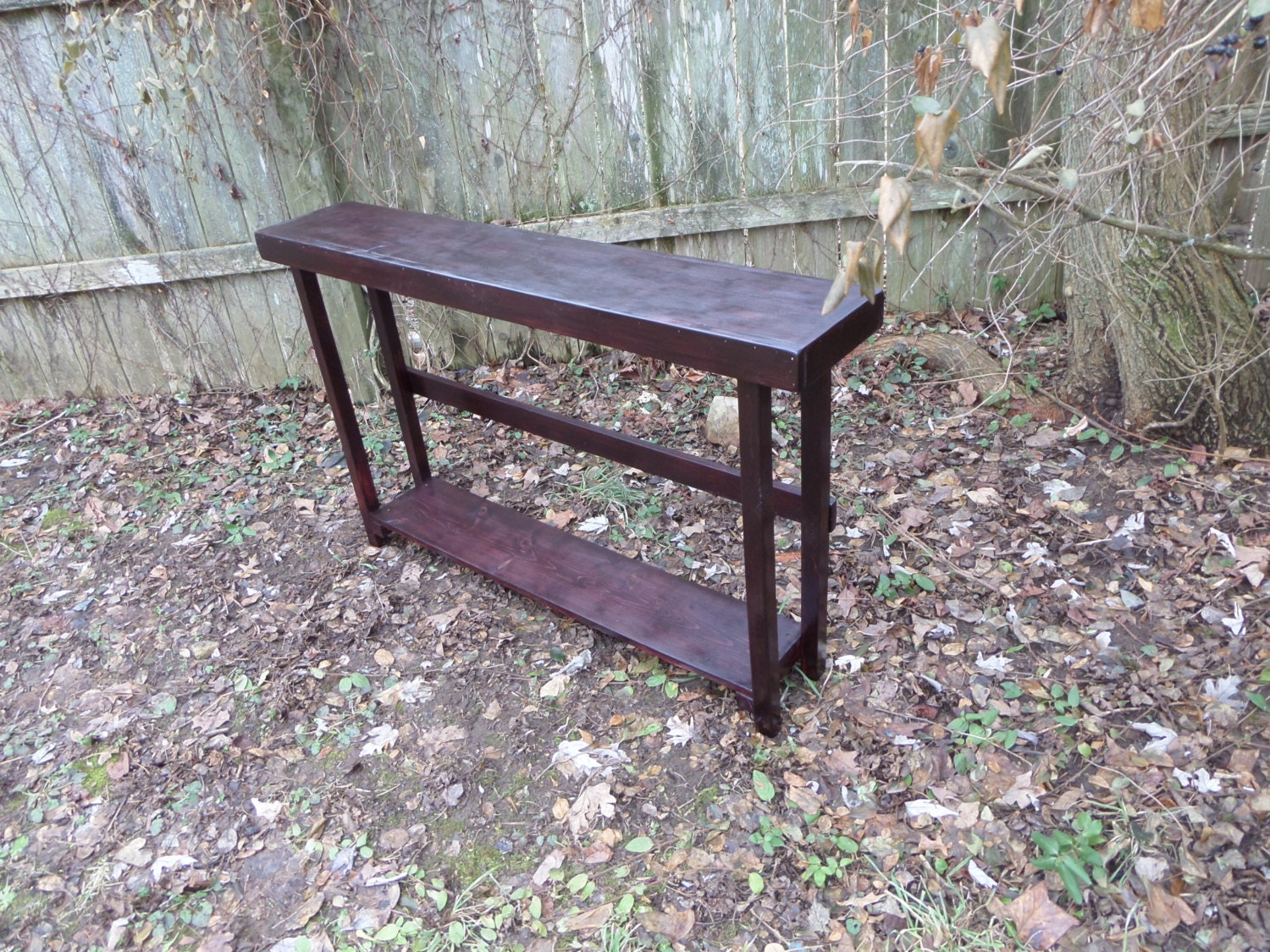 RUSTIC CONSOLE TABLE Wood Entryway Hall Accent Unique Primtiques ...