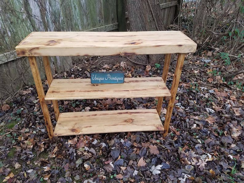 Rustic SOFA Hall Console Reclaimed Wood Table Book Shelf Etsy