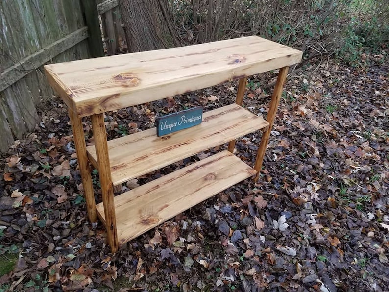 Rustic SOFA Hall Console Reclaimed Wood Table Book Shelf Etsy