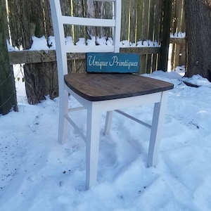 Rustic Ladder Back Chair Wood Malaysian Oak CHAIR Solid Wood Kitchen Dining Room Seat Seating Dark Walnut White Paint Custom Colors Welcome
