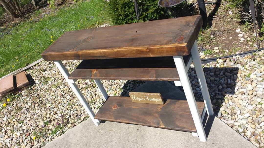 Rustic Sofa Table Sherwin Williams Contented & Dark Walnut Stain ...