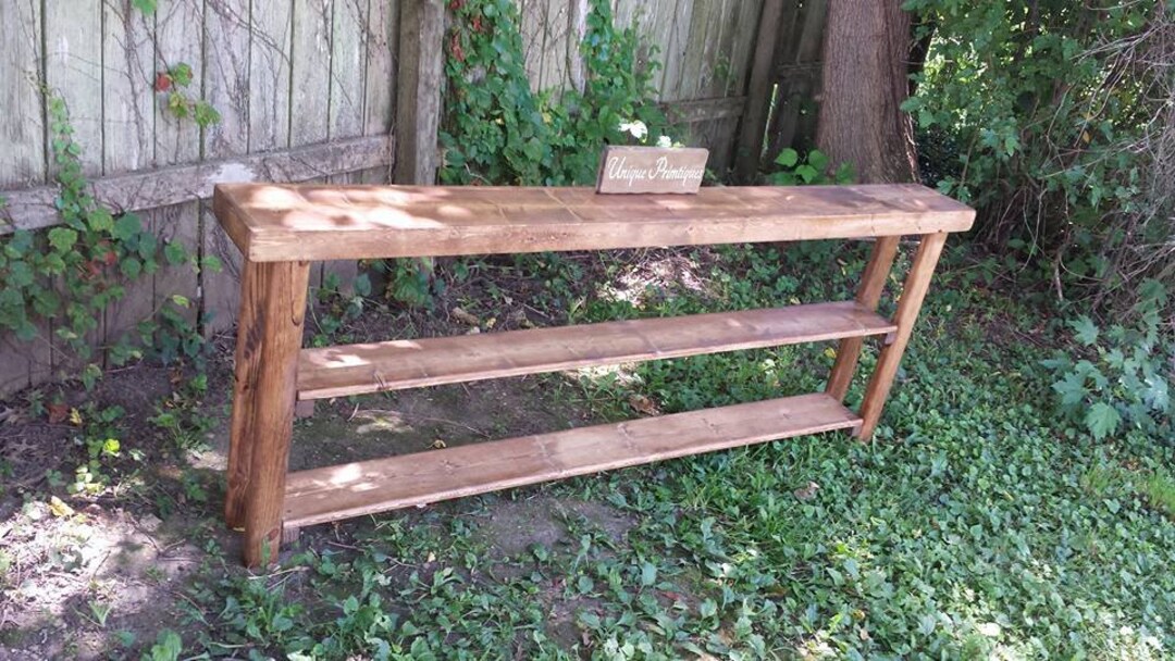 RUSTIC SOFA TABLE Bookcase Entryway Entry Accent Book Shelf Console Early American Long 83