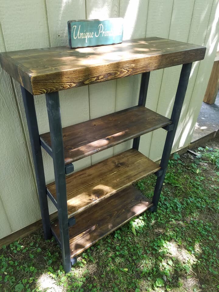 Rustic SOFA Hall Console Reclaimed Wood Table Book Shelf Etsy