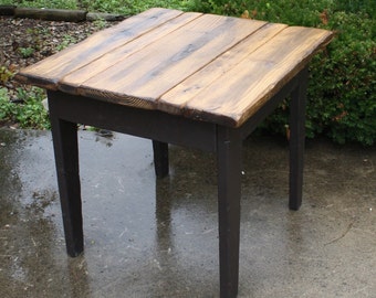 RUSTIC COUNTRY FARMHOUSE Table Cabin Cottage Primitive 32x35x30h Espresso Burnt Golden Oak Kitchen Table Island Custom Sizes Colors