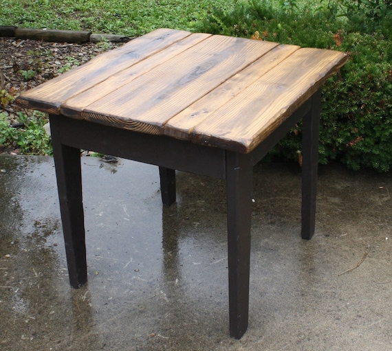 RUSTIC COUNTRY FARMHOUSE Table Cabin Cottage Primitive 32x35x30h Espresso Burnt Golden Oak Kitchen Table Island Custom Sizes Colors