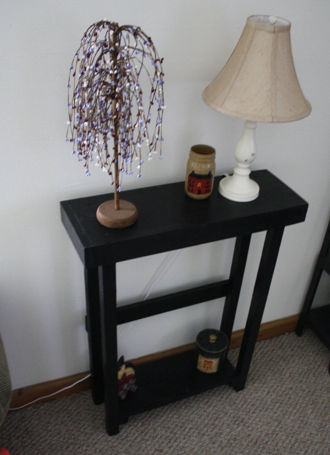 LAMP TABLE ACCENT Hall Entryway Entry Small Black Tall Skinny Etsy