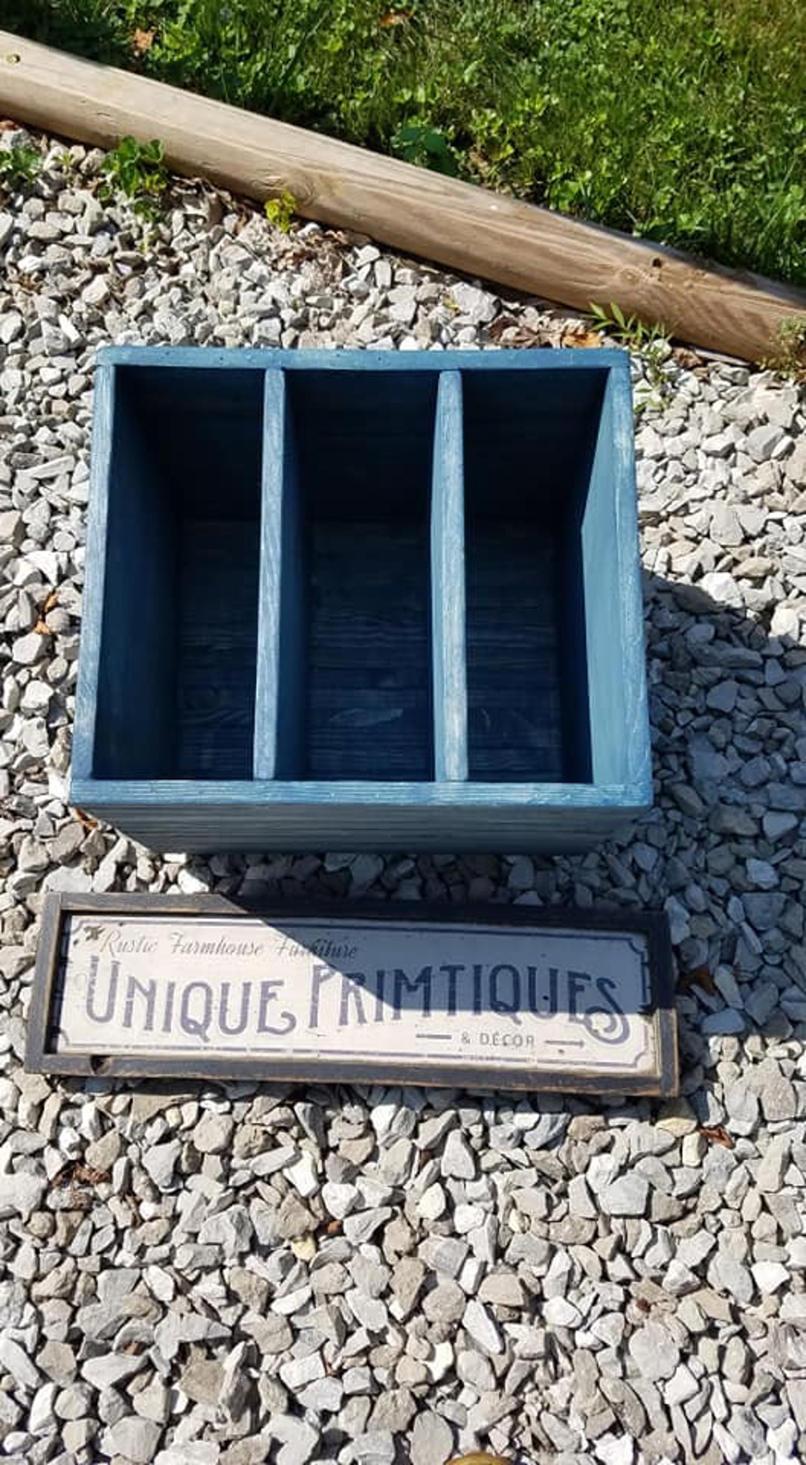 Rustic FARMHOUSE BOX CRATE W Dividers Bathroom Kitchen Wine - Etsy