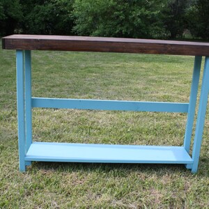 CONSOLE Sofa TABLE Rustic Accent Entryway Unique Primtiques Dark Walnut ...