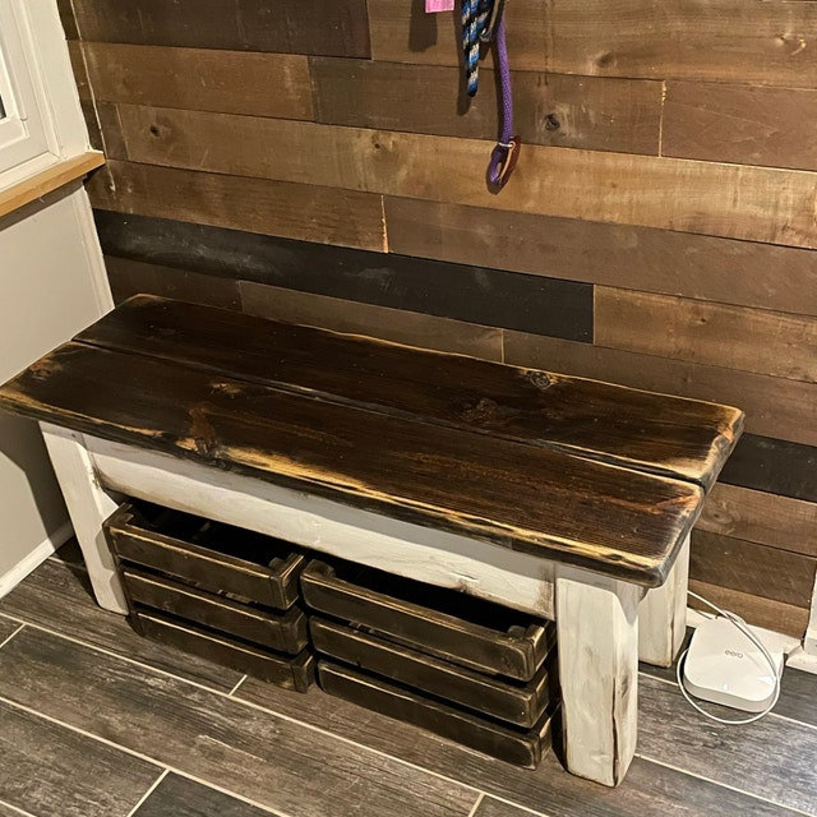 Rustic FARMHOUSE BENCH & Crates - Etsy