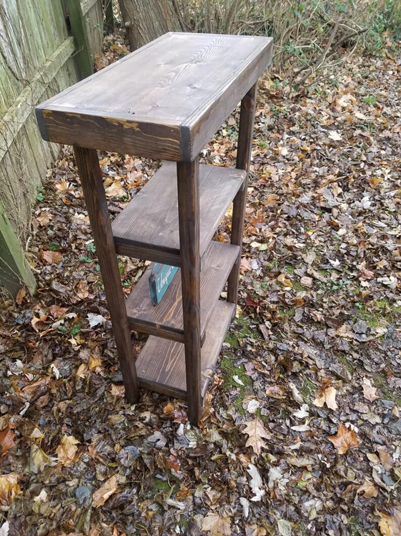 Rustic TABLE Reclaimed Wood Dark Walnut Stain Sofa Console Etsy