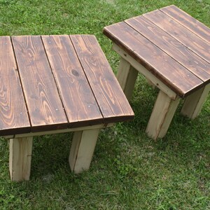Rustic FARMHOUSE End TABLE SET of Two Farm House American Walnut ...