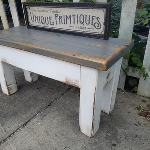 RUSTIC FARMHOUSE BENCH Farm House Mud Room Bench & Two Crates Lot ...
