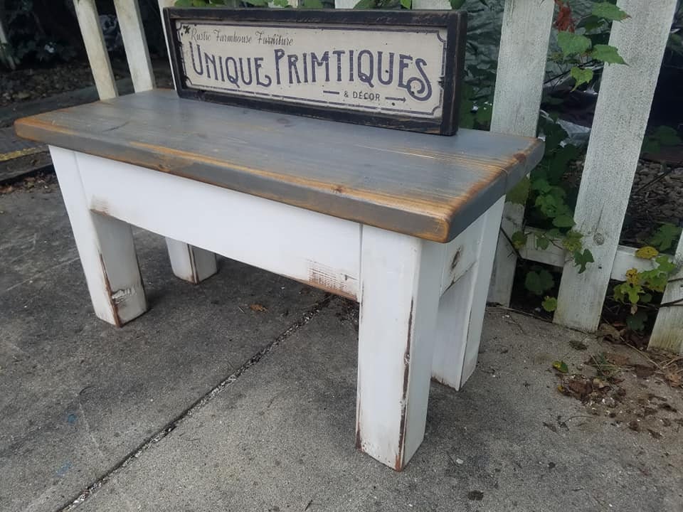 RUSTIC FARMHOUSE BENCH Farm House Mud Room Bench & Two Crates | Etsy