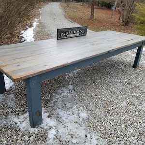 RUSTIC 12-Foot FARMHOUSE TABLE Large Farm House Kitchen Distressed Weathered Gray Country Cabin Table Custom Sizes Colors Wedding Home Decor