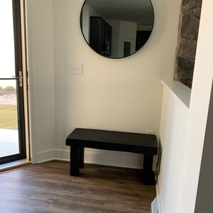 MUDROOM ENTRY BENCH Kettle Black Reclaimed Solid Wood Bench 14x38x18"h Custom Sizes Colors Indoor Outdoor Kitchen Dining Porch Decor Stand bild 3